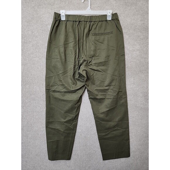 Banana Republic All Day Pant Womens L Tall Olive Green Elastic Waist Tencel - Picture 6 of 10